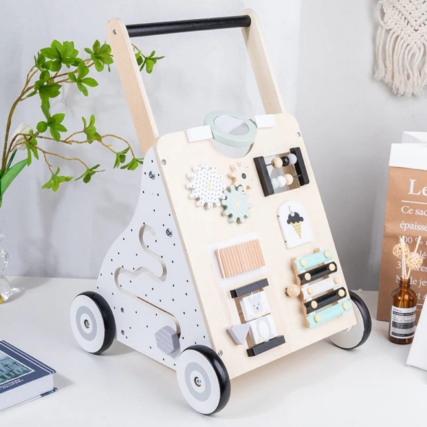 Wooden Activity Walker Trolley